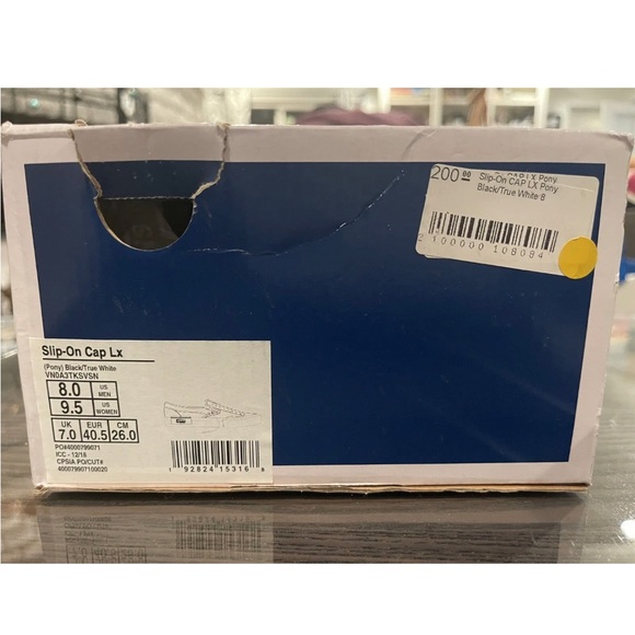 VANS Vault SLIP-ON CAP LX PONY Hair Black Checkerboard White Cut And Paste Sz 8 - Picture 13 of 14